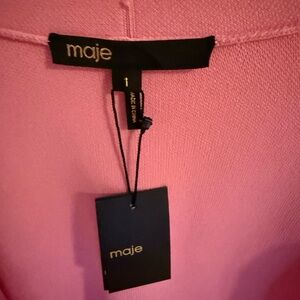 Maje Gorgeous Pink Cardigan with Rope Tie Belt NWT